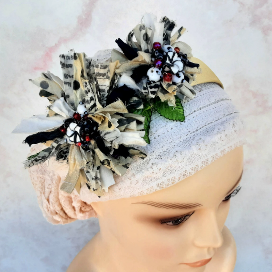 Flexible Silk Flower Headband Colorful Floral Fascinator