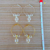 Hand Blown Glass Bubble Hoops 18K Gold or Silver Plated Statement Earrings - Bridesmaid Gift