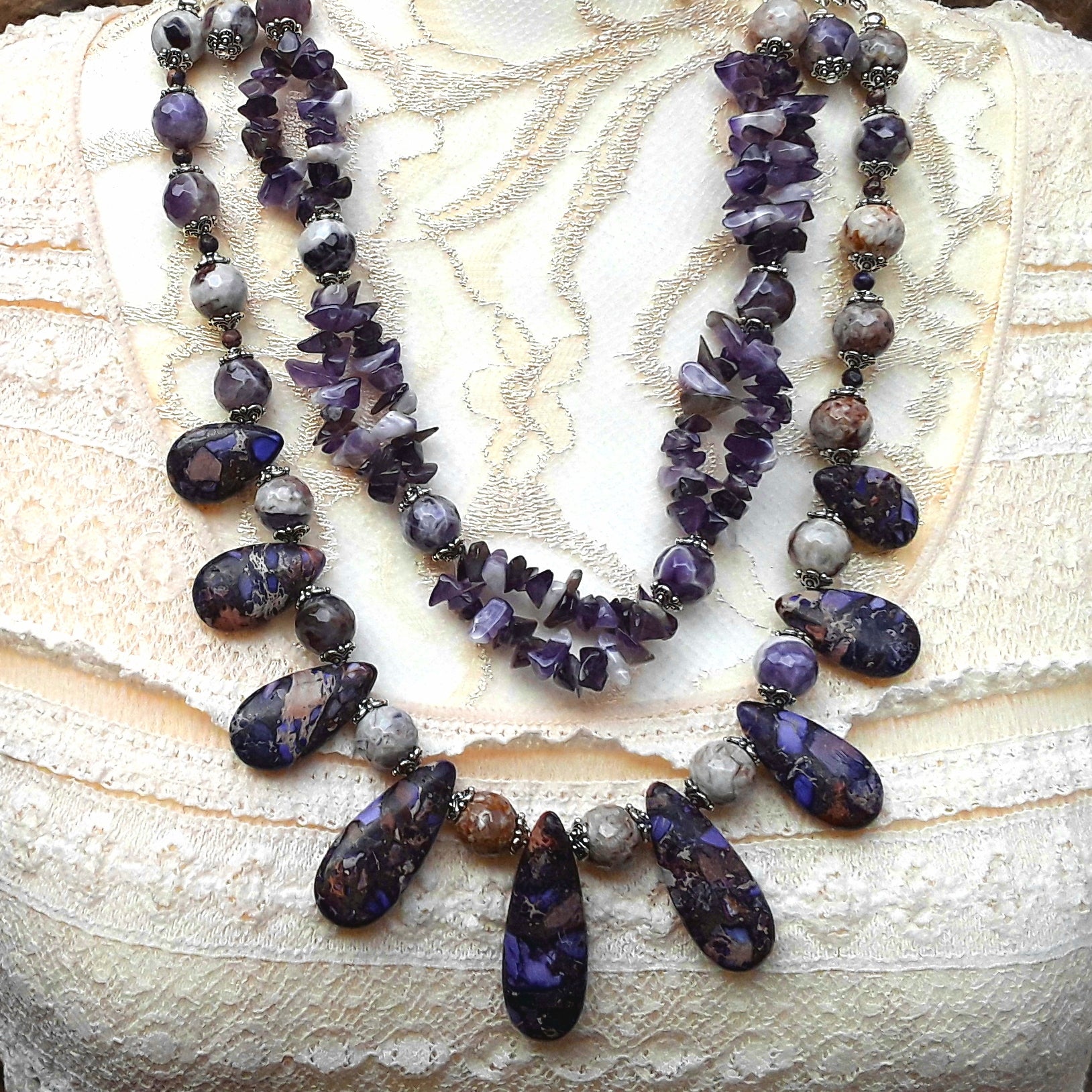 Amethyst statement sale necklace