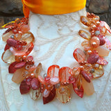 Copper Twisted Wire Statement Necklace, Chunky Mother of the Bride Collar, Unique Gift for Her