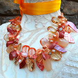 Copper Twisted Wire Statement Necklace, Chunky Mother of the Bride Collar, Unique Gift for Her