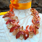 Copper Twisted Wire Statement Necklace, Chunky Mother of the Bride Collar, Unique Gift for Her