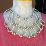 Pearl Bridal Statement Necklace - Unique One of a Kind Gift for Her