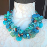 Turquoise Statement Necklace, Colorful Chunky Collar, Mother of the Bride Collar, Gift for Mom