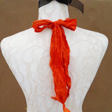 Burnt Orange Boho Flower Silk Ribbon Statement Choker - Unique Gypsy Style Gift for Her