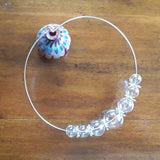 Clear Hand Blown Glass Wire Bridal Choker in Plated Gold or Silver - Unique Modern Bubble Gift for Her