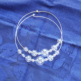 Clear Glass Bubble Wire Choker - Unique Modern Glass Bridal Statement Necklace - Gift for Her