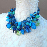 Chartreuse Chunky Twisted Wire Statement Necklace - Gift for Her - Mother of the Bride Collar