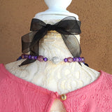 Violet Colorful Chunky Cluster Statement Necklace, Unique Gift for Her, Mother of the Bride Bib