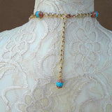 Unique Turquoise Gemstone Statement Necklace - One of a Kind Cluster Wire Gift for Her