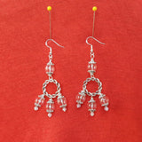 Unique Clear Glass Bubble Chandelier Earrings in Tibetan Silver or Gold Plated - Unique Bridal Statement Long Dangles