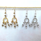 Unique Clear Glass Bubble Chandelier Earrings in Tibetan Silver or Gold Plated - Unique Bridal Statement Long Dangles