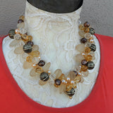 Unique Pearl Cluster Statement Necklace  - Mother of the Bride Jewelry - Chunky OOAK Gift for Her