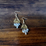 Unique Chrystal Chandelier Earrings in Silver or Gold Plated - Bridal Modern Statement Dangles