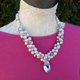 Freshwater Pearl Designer Inspired Statement Necklace - Chunky Gift for Her - Unique Bridal Jewelry