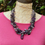 Amethyst Chunky Statement Necklace, Colorful Mother of the Bride Collar, Gift for Her