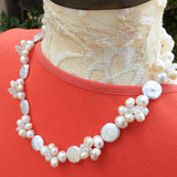 Keshi Freshwater Pearl Statement Necklace - Baroque Pearl Gift for Her - Unique Bridal  Bib