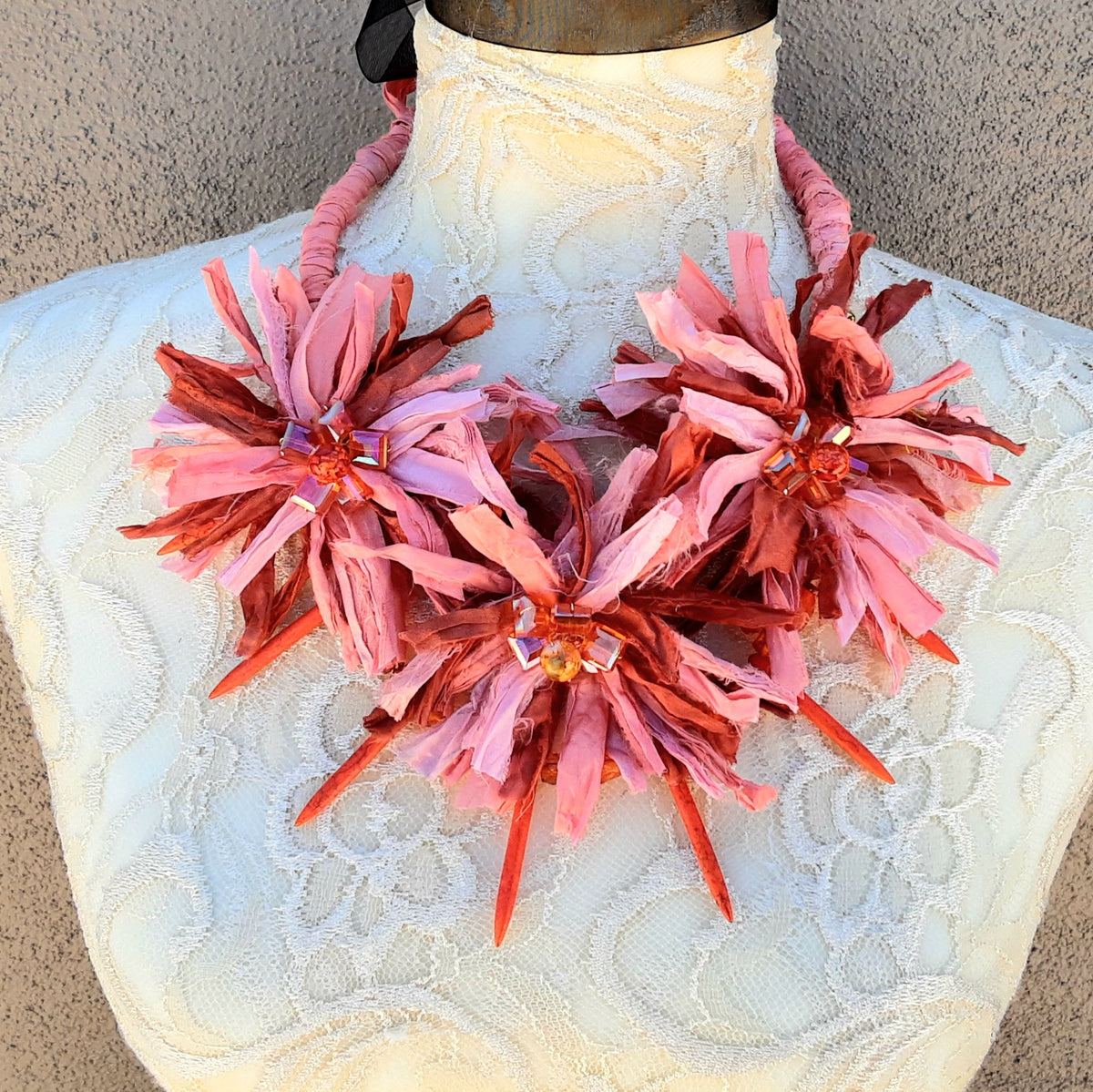 Sari Silk Ribbon / Raw Edge Ribbon / Recycled Sari Silks / Artisan Ribbon  /weaving / Art Yarn Supplies / Gift Wrapping/ Bouquet Ribbon 