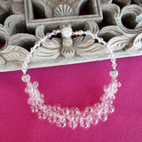 Clear All Glass Bubble Statement Necklace - Unique One of a Kind Gift for Her - Glass Beaded Collar
