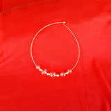 Clear Hand Blown Glass Wire Bridal Choker in Plated Gold - Unique Modern Bubble Gift for Her
