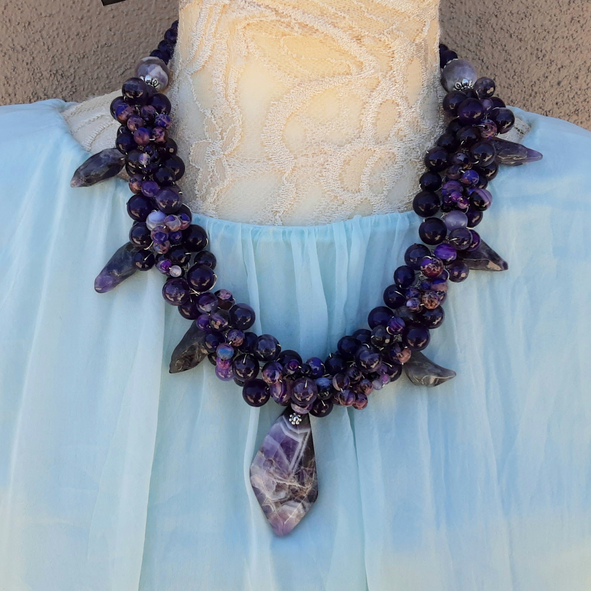 Chunky sale amethyst necklace