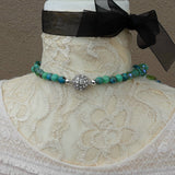 Colorful Green Chunky Cluster Statement Necklace, Unique Gift for Her, Mother of the Bride Bib