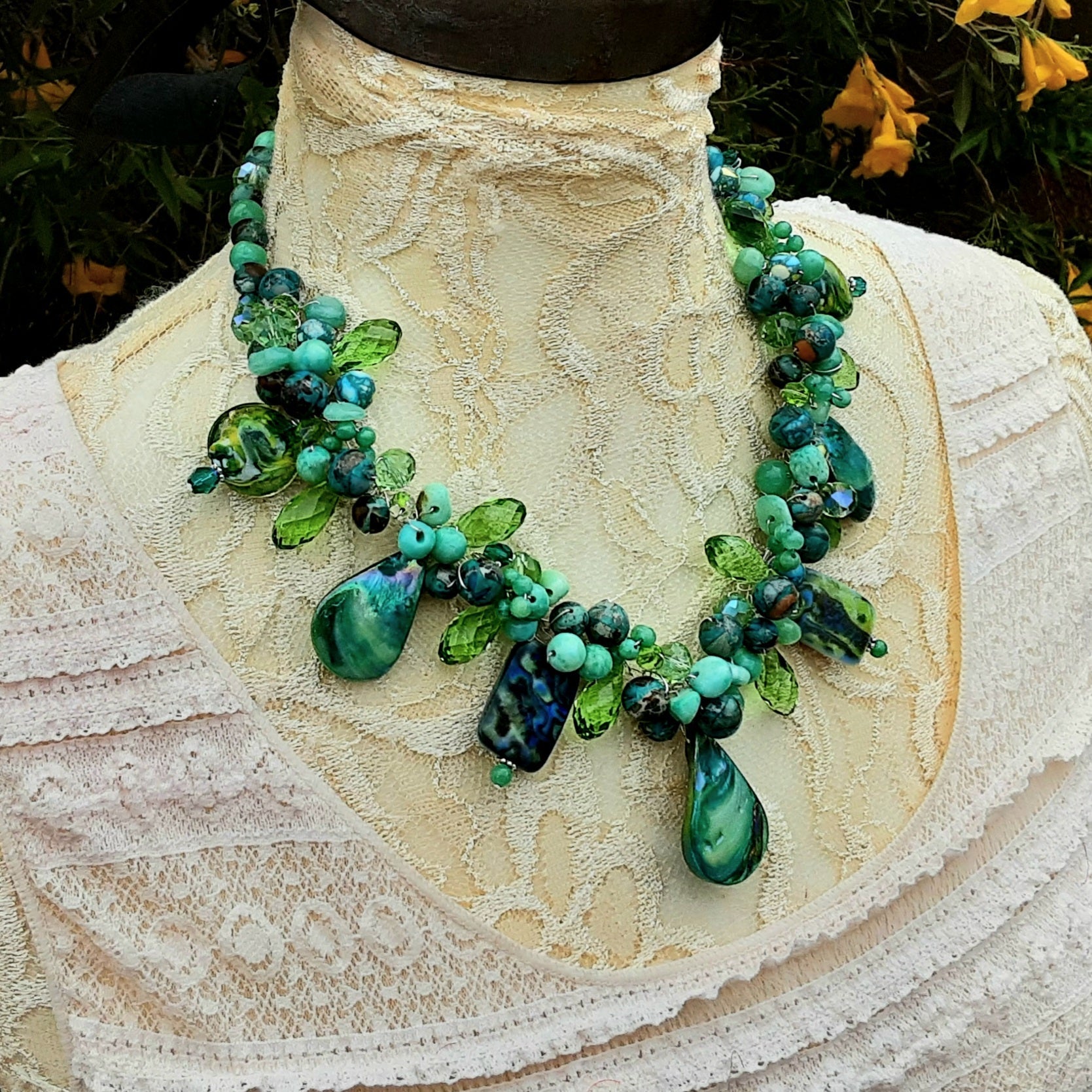 Buy Neon Green Statement Necklace Light Green Chunky Necklace Online in  India - Etsy