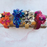 Flexible Silk Flower Headband - Colorful Floral Fascinator - Unique OOAK Gift for Her