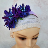 Flexible Silk Flower Headband - Colorful Floral Fascinator - Unique Gift for Her