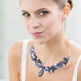 Amethyt Designer Inspired Statement Necklace - Cluster Gemstone Gift for Her