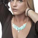 Freshwater Pearl Designer Inspired Statement Necklace - Unique Cluster Bib - Gift for Her