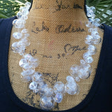 Bridal Hand Blown Clear Glass & Crystal Statement Necklace, Wedding Collar, Designer Inspired