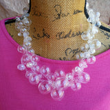 Bridal Hand Blown Glass Crocheted Statement Necklace, Wedding Necklace, Chanel in Bubbles!