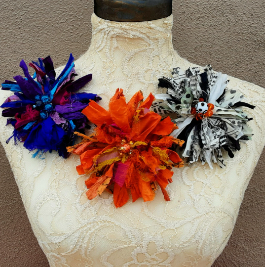 silk flower brooch for dress Big Flower Brooch