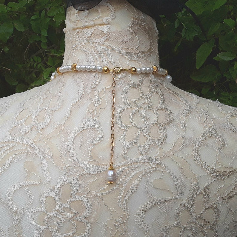 Unique Designer Inspired Pearl Bridal Statement Necklace - Chunky Artisan Gift for Her