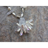 Unique Pearl & Quartz Multi-Strand Artisan Statement Necklace, Gift for Her